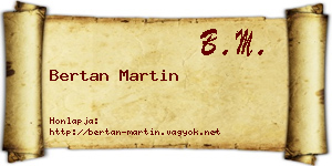 Bertan Martin névjegykártya