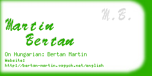 martin bertan business card